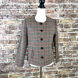 Appleseed’s Petites Wool Plaid Jacket 12P‎ Button Front Blazer NWT